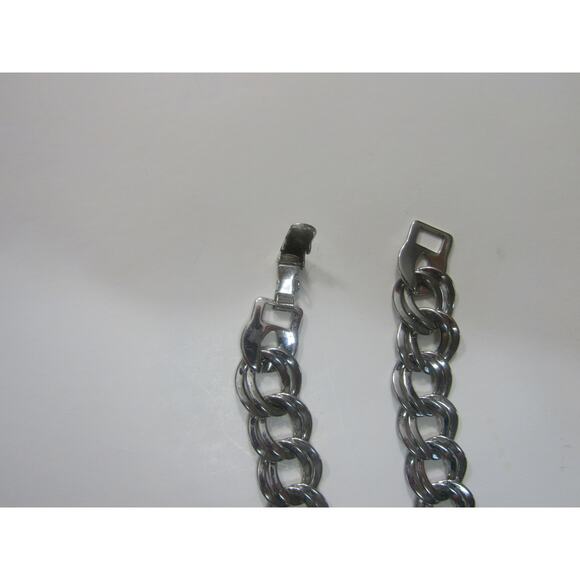 Silver Tone Chain Double Link Necklace 22" Boho Cottagecore Grunge Whimsigoth - Picture 2 of 3